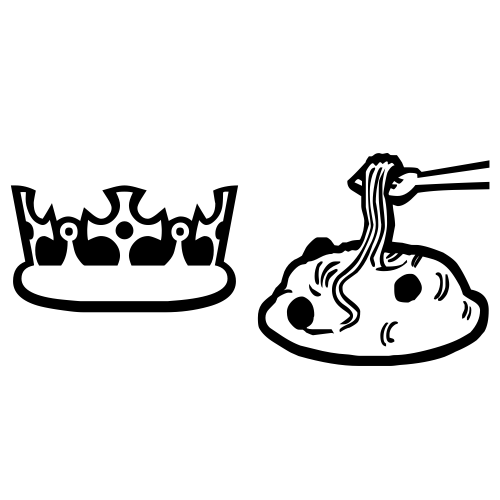 👑🍝 Emoji Domain black and white Symbola rendering